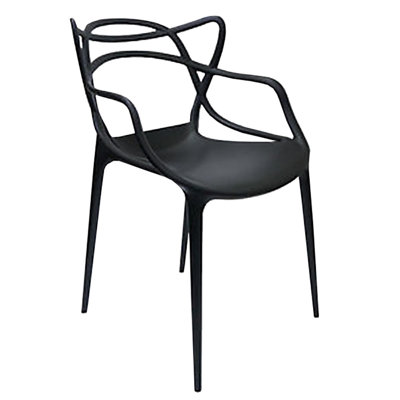 Modern Plastic Outdoor Dining Arm Chair by Orren Ellis
