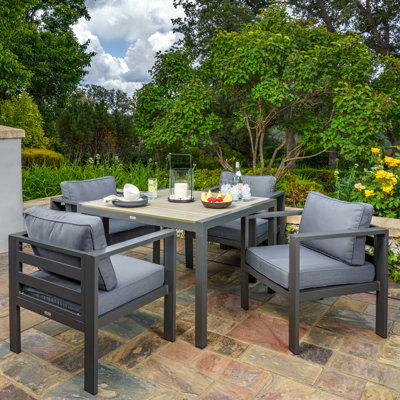 Lakeview Square 4 - Person 42" Aluminum Dining Set with Cushions by Tortuga Outdoor