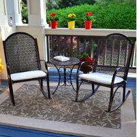 Metal Garden Rocker - 3Pc Set (2 rockers, 1 side table) by Tortuga Outdoor