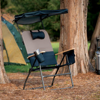 Julicia Camp & Go Selkirk Outdoor Oversized Heavy Duty Comfort Folding MaxShade™ Canopy Camping Chair by Arlmont & Co.