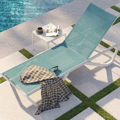 Wave Armless Chaise Turquoise