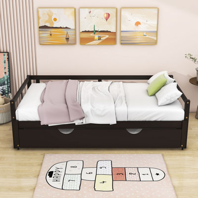 Twin Size Wooden Daybed with Trundle