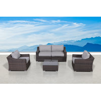 Biles Fully Assembled 5 Piece Sectional Seating Group with Cushions