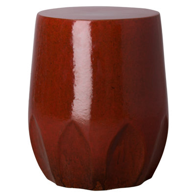 LARGE CAYLX STOOL, TROPICAL RED 17X22"H by Red Barrel Studio