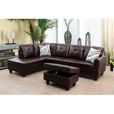 Renford 97" Width 3-Pieces Sectional Sofa & Chaise,Ottoman by Latitude Run