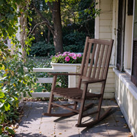 Schereville Patio Solid Wood Rocking Chair by Rosecliff Heights