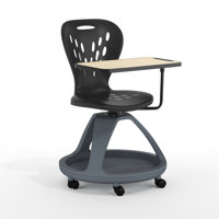 Mobile Desk Chair with 360° Tablet Rotation and Storage Cubby by Flash Furniture