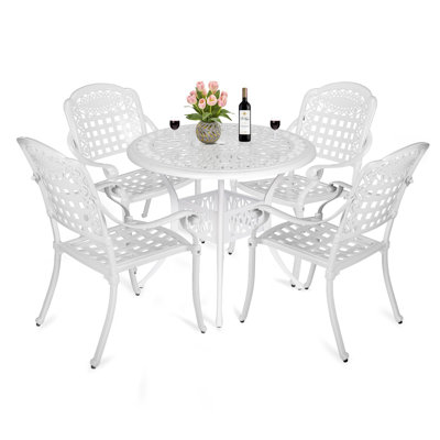 Round 4 - Person Long Aluminum Dining Set by Canora Grey