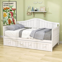 Twin Size Wooden Daybed with Trundle by Red Barrel Studio