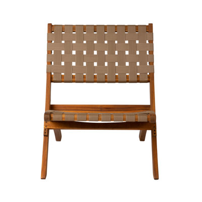 Jalieah Patio Sense Sava Folding Chair, Low Slung Portable Seating ,Solid Acacia Wood ,indoor-outdoor