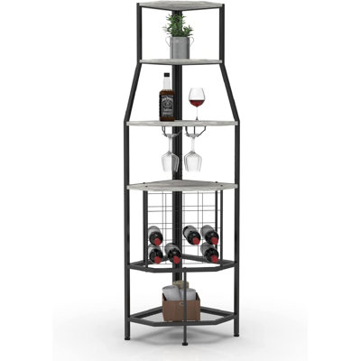 Reineke 16 Bottle Floor Wine Bottle & Glass Rack by 17 Stories
