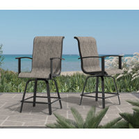 PVC-Coated Polyester 24 Swiveling Patio Bar Stool