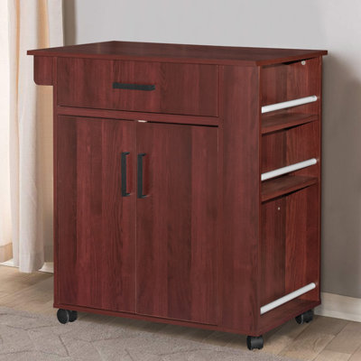 Shelby Rolling Kitchen Cart With Storage Cabinet by Latitude Run