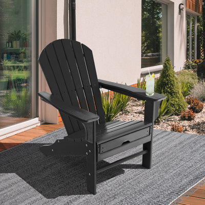 Calaway Retractable Plastic Adirondack Chair with Ottoman by Rosecliff Heights