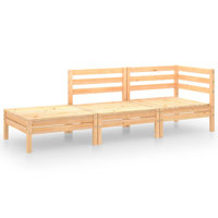25" Wide Pine Wood Species Square Patio Sectional Set by Latitude Run