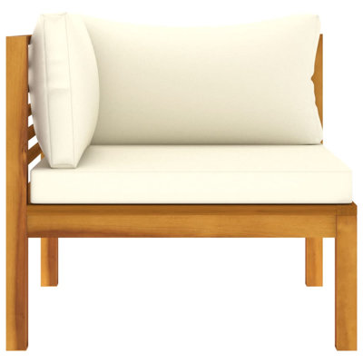 27.2" Wide Acacia Wood Species Square Patio Sofa with Cushions by Latitude Run