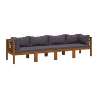 27.2" Wide Acacia Wood Species Square Patio Sofa with Cushions by Latitude Run