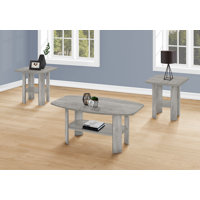 Table Set, 3pcs Set, Coffee, End, Side, Accent, Living Room, Laminate, Grey, Transitional by Red Barrel Studio