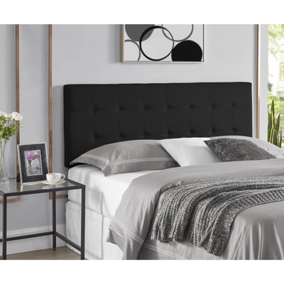 Classic Tufted Adjustable Upholstered Queen Headboard in Linen Fabric, Metal Legs by Latitude Run