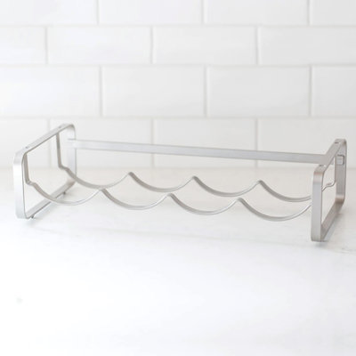 Kaolin 4 Bottle Steel Wine Bottle Rack in Silver