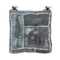 Lodge Cabin Woodland Forest Outdoor Themed 18” x 18” Comfortable Chair Seat Cushion by Loon Peak