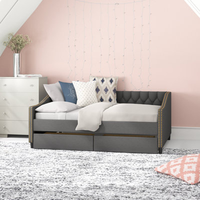 Full Upholstered Daybed with Two Drawers by Lark Manor