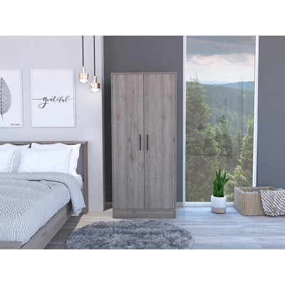 71" White Wood Two Door Single Drawer Combo Dresser by Latitude Run