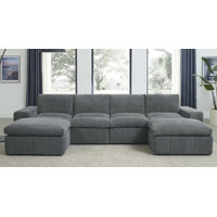 Amatruda 134" Wide Symmetrical Modular Corner Sectional by Wade Logan