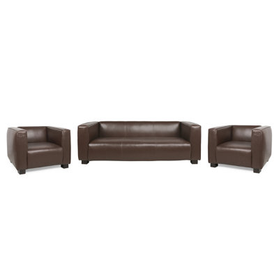 3 Piece Faux Leather Living Room Set by Latitude Run