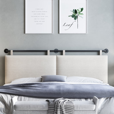 Upholstered King 100% Linen Panel Headboard by Latitude Run