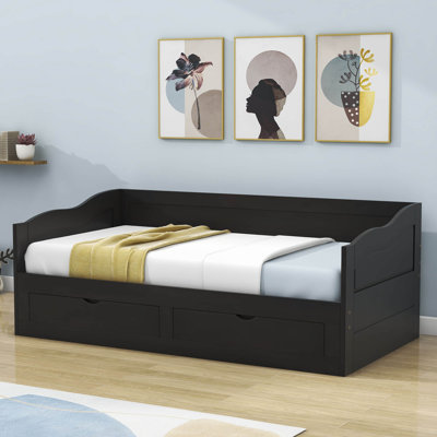 Twin Size 2 Drawers Daybed with Trundle by Harriet Bee