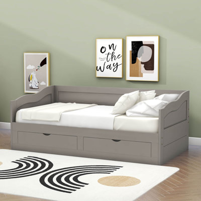 Twin Size 2 Drawers Daybed with Trundle by Harriet Bee