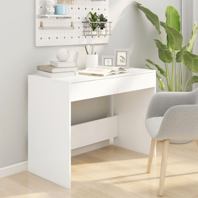 Desk with Drawers Computer Desk Home Office Study Table Engineered Wood by Latitude Run
