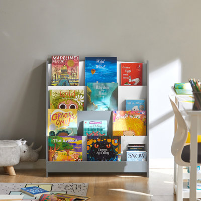 4 Tier Kids Bookshelf Storage Rack for Children Room, 34.6"H X 31.5"W by Isabelle & Max