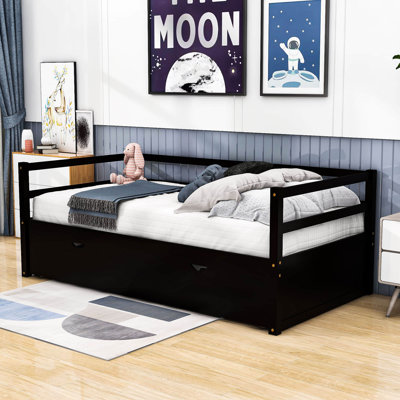 Demoraes Twin Size Wood Daybed with Trundle by Red Barrel Studio
