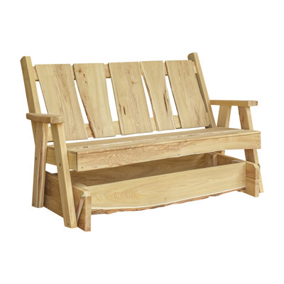 Outdoor Ciarrai Gliding Solid Wood Bench by Loon Peak