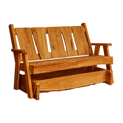 Outdoor Ciarrai Gliding Solid Wood Bench by Loon Peak