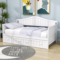 Twin Size Daybed,Wood Daybed With Trundle