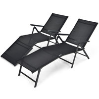 Arlmont & Co. Patio 2 Pcs Folding Chaise Lounge Chair Outdoor Portable Reclining Lounger Brown by Arlmont & Co.