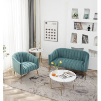 Murrow 2 Piece Velvet Living Room Set