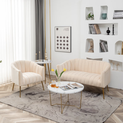 Murrow 2 Piece Velvet Living Room Set by Willa Arlo Interiors