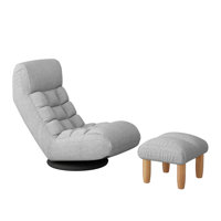 Trule Reclining Ergonomic Swiveling Floor Game Chair with Footrest in Gray by Trule