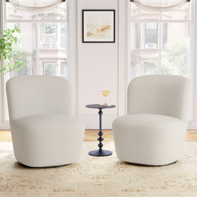 Stevie Boucle Swivel Barrel Chair by Kelly Clarkson Home