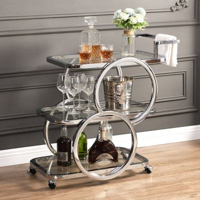 Antu 3-Tier Mobile Home Service Bar Cart by Wrought Studio