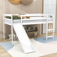 Twin Size Wood Loft Bed with Slide by Harriet Bee