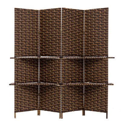 Thianna 70" W x 70.5" H 4 - Panel Bamboo/Rattan Folding Room Divider by Ebern Designs