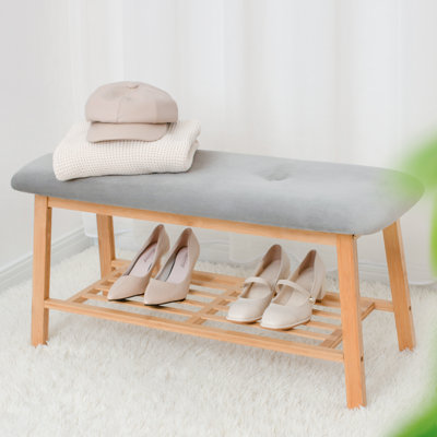 Tashaunda Shoe Bench with Storage Shelf for Entryway by Ebern Designs