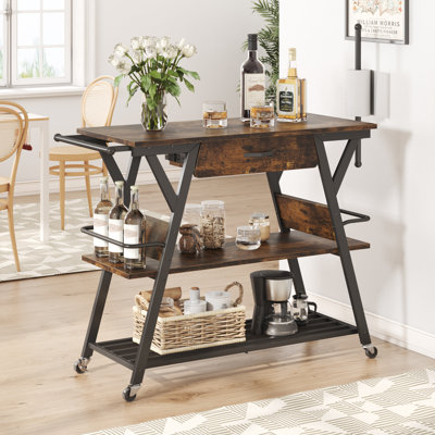 Teitelbaum Versatile Kitchen Trolley with Storage and Lockable Wheels for Multiple Scenarios by Mercury Row