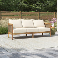 Jacie 76.5" Wide Outdoor Patio Sofa with Cushions by Sand & Stable
