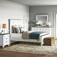Semaj Wood Bedroom Set With Shiplap Panel Queen Bed, Dresser, Mirror, and Nightstand by Laurel Foundry Modern Farmhouse
